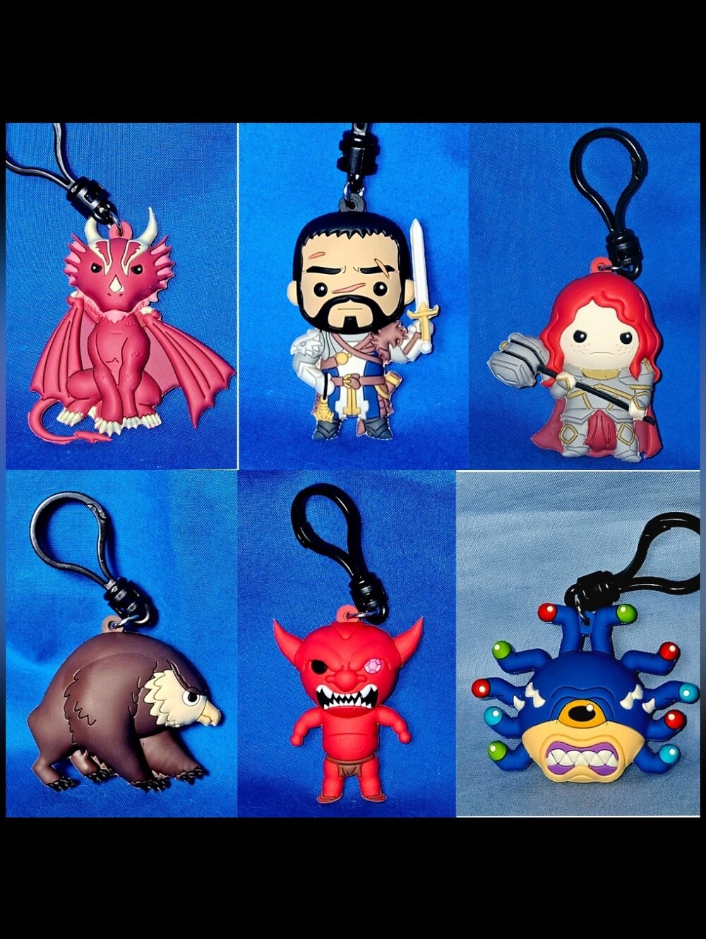 (6) Dungeons and Dragons 3D Figural Bag Keychain Backpack Collectible DnD Clips